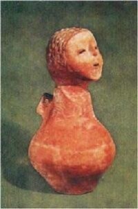 紅陶塑人頭壺