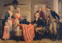 貝特西羅斯將第一面星條旗贈送給華盛頓