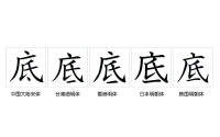 “底”字的字形對比