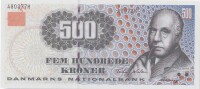 500克朗(1997) 正面：玻爾，丹麥物理學家