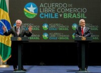 智利總統皮涅拉和巴西總統特梅爾在協定簽署后發表講話