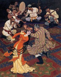 哈孜-艾買提《賽乃姆》布面油畫