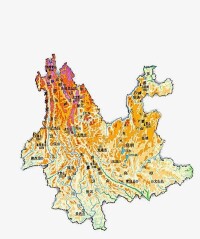 當代的雲南省地圖