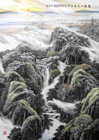 山海雍和系列-萬壑山水逐海門 2021年 200×146cm