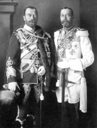 喬治五世和表弟俄羅斯沙皇尼古拉二世合影