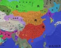 502年的中國（魏梁對峙），取自網路