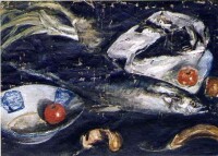 《魚與茄》（1940）中國油畫之父李鐵夫