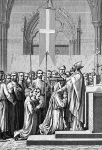 路易九世接受祝福，參加十字軍東征