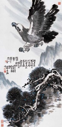 朱宣咸中國畫《鷹擊長空》