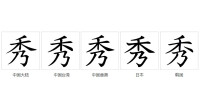 字形對比（楷體）