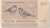 20克朗(1972) 背面：雲雀，丹麥國鳥