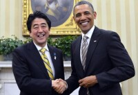 日本首相安倍晉三與美國總統奧巴馬