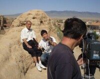 白述禮教授在韋州古城拍攝大明慶王電視片