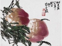 朱宣咸中國畫《壽桃》