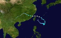 2013年第12號颱風“潭美”路徑圖