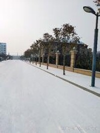 寒冬雪后的羅陽街道美景