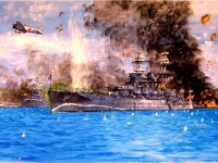 珍珠港襲擊中內華達號作戰油畫