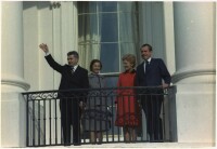 齊奧塞斯庫夫婦與尼克松夫婦在白宮陽台