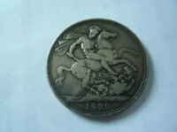 英國1890年維多利亞大馬劍紀念銀幣
