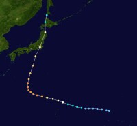 2002年第21號颱風“海高斯”路徑圖