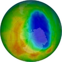 圖註：南極上空臭氧層空洞