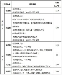 2019年北京世園會門票價格