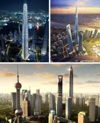 上海中心另三種設計方案效果圖