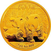2010年熊貓普制金幣背面圖案