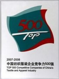 2008年中國紡織服裝企業競爭力500強