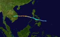 2001年颱風“玲玲”路徑圖