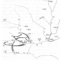 周勃西進甘肅示意圖