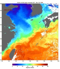 中國沿海地區海溫分佈