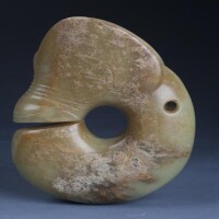 新石器時代紅山文化 黃玉豬龍形珮