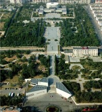 改造后的遼瀋戰役烈士陵園全景鳥瞰自南向北
