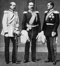 普魯士三巨頭，自左：俾斯麥、馮·隆、毛奇