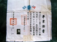 1927年于右任簽發的上海大學畢業證書
