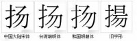 “揚”字的字形對比