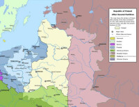 第二次瓜分后波蘭的疆域（淺黃色部份