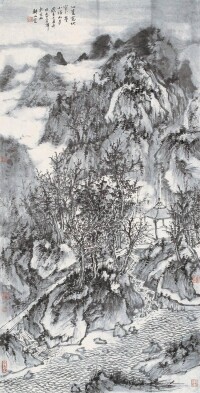 石峰的時代國畫《自然與人》
