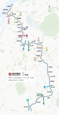 南京地鐵5號線線路走向示意圖