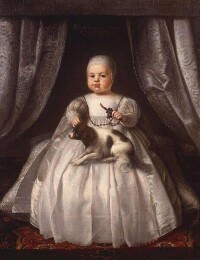 幼年查理二世跟隨當時的風俗穿連衣裙