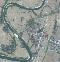 程河鎮衛星地圖及唐河全景-來源谷歌