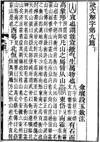 《說文解字注》中的“山”字