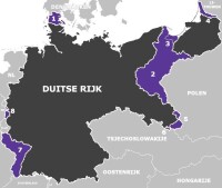 紫色部分為德國一戰後割讓的領土