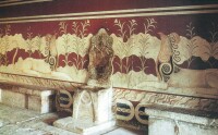 克里特島米諾斯王宮的壁畫（百合花）