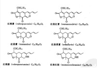 紅曲紅六種主要提取物結構式