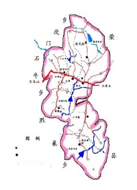 圖2：井研縣竹園鎮行政區域圖