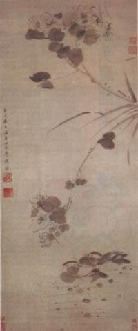 李因芙蓉鴛鴦圖