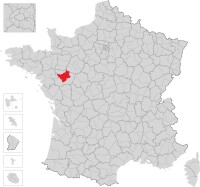昂熱地區在法國的位置