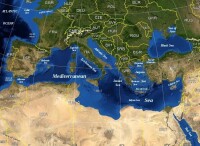 地中海的衛星地圖